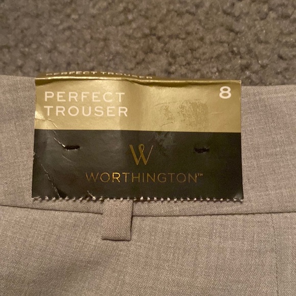 NWT Womens 8 Worthington “Perfect Trousers” Grey/Cream Dress Pants - Picture 4 of 6